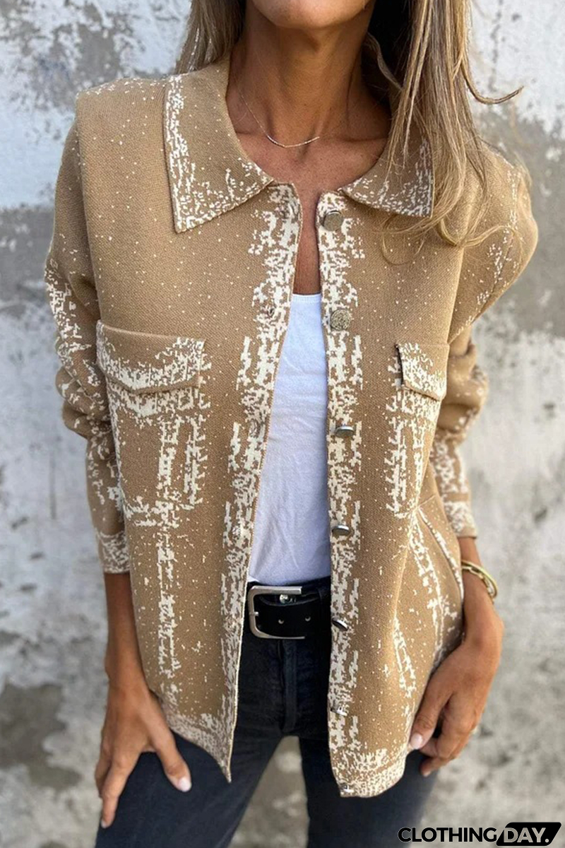 Casual Distressed Buttons Turndown Collar Outerwear(3 Colors)