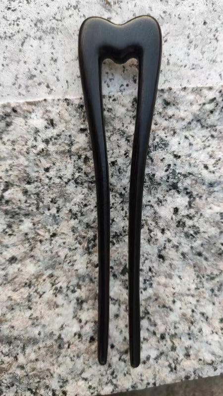 U-shaped Double Hairpin Handmade Sandalwood Hairpin Plate Headdress Simple Modern Wood Hairpin Chinese Clothing Antique Accessories Hairpin