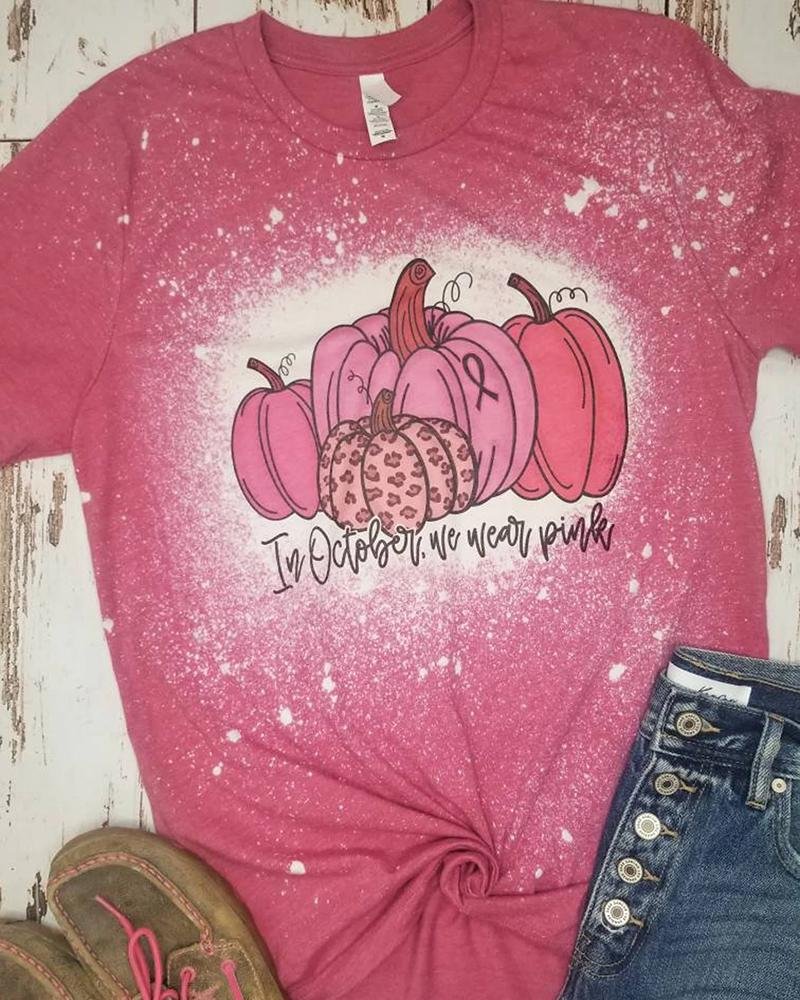 In October We Wear Pink Pumpkin T-Shirt