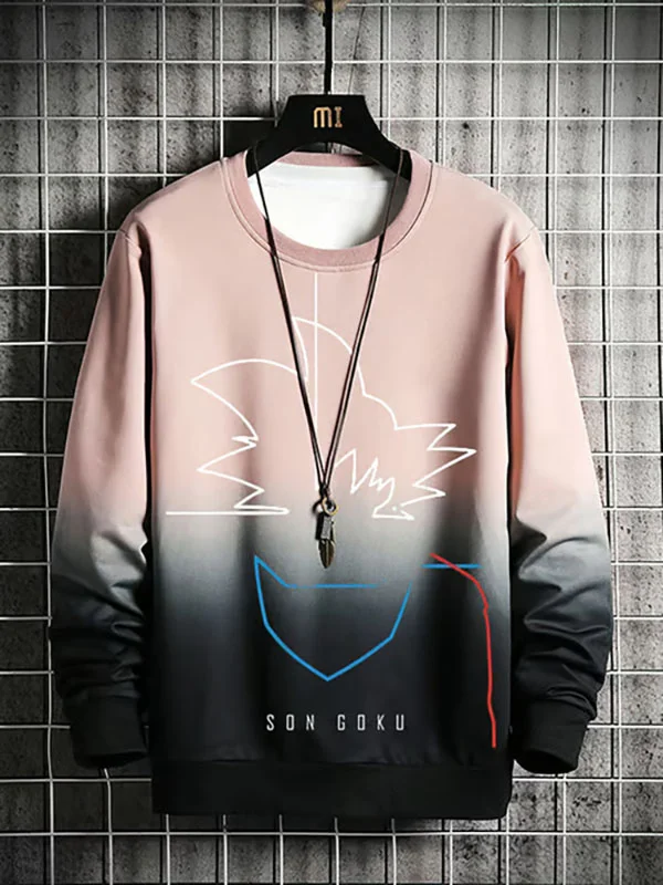 Men's Fashionable Dragon Ball Son Goku Gradient  Sweatshirt