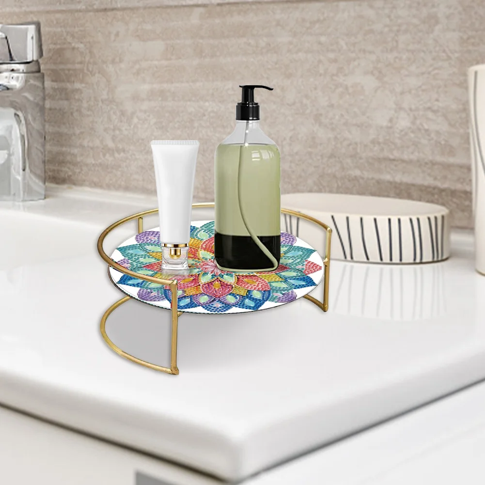 Acrylic Mandala 5D DIY Diamond Painting Serving Tray for Home Desk Coffee Table