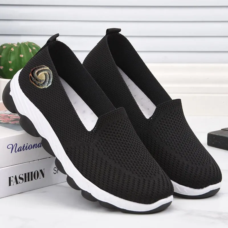 Casual Sneakers Mesh Breathable Women Flat Shoes Spring Slip on Flats Korean Lightweight Summer Loafers Fashion Women Sneakers