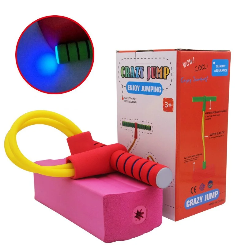 Children Glowing Foam Frog Jumping Toys Fitness Outdoor Safe Stick Fun Training Sports Interactive Toy Kids Gift