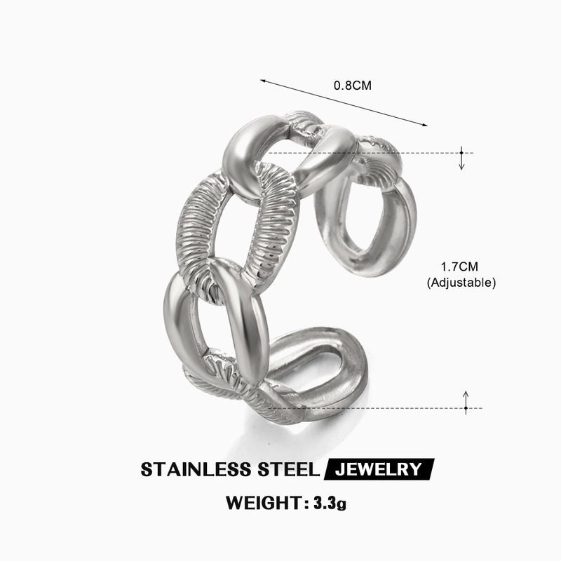 304 Stainless Steel 18K Gold Plated IG Style Plating Heart Shape Butterfly Open Rings