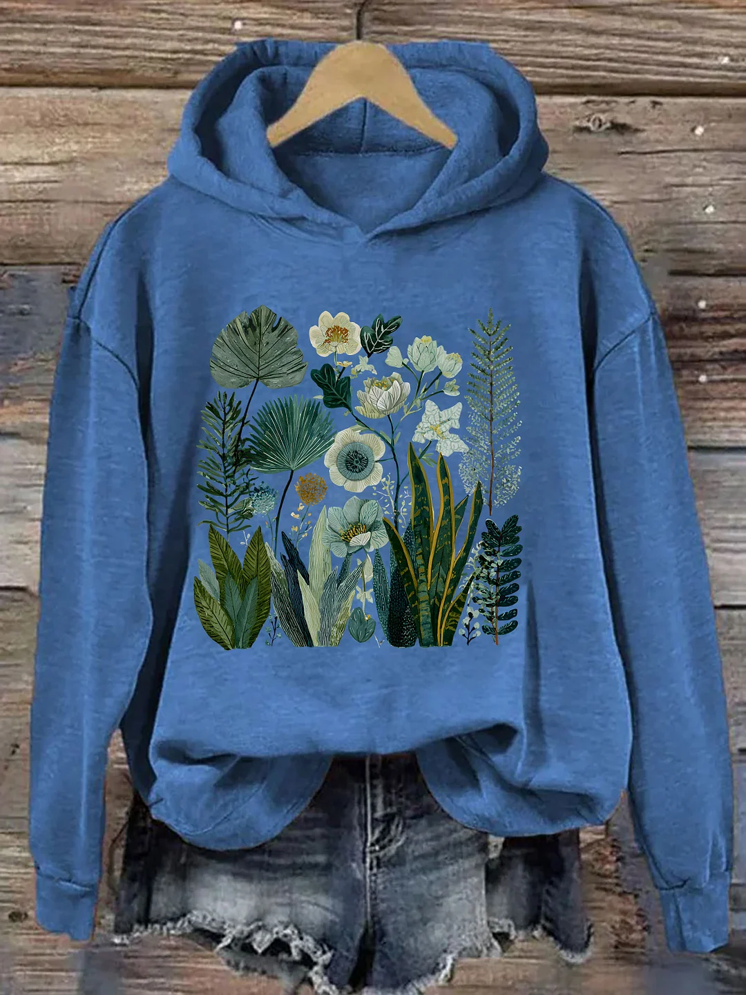 Botanical Fern And Wildflower Plant Lover Hoodie