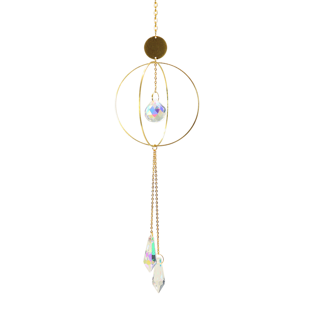 

Crystal Ball Iron Ring Hanging Pendant Home Garden Car Decor, 18, 501 Original