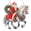 Diamond Painting Acrylic Christmas Santa Claus Horse Hanging Pendant Kits for Beginner