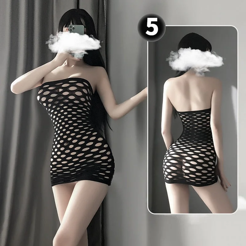 OJBK Sexy Lingerie 16 Types Teddies Fishnet Erotic Outfit Open Crotch Stretch Mesh Body Stockings Elasticity Underwear 2022 New