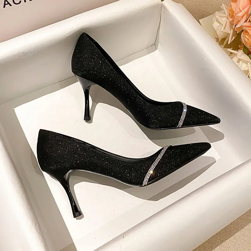 Breakj Breakj Sense Single Shoes Fine Heel New Pointed Small High Heels 2025 Spring And Autumn Heel Squint Small Women's French Women Shoes
