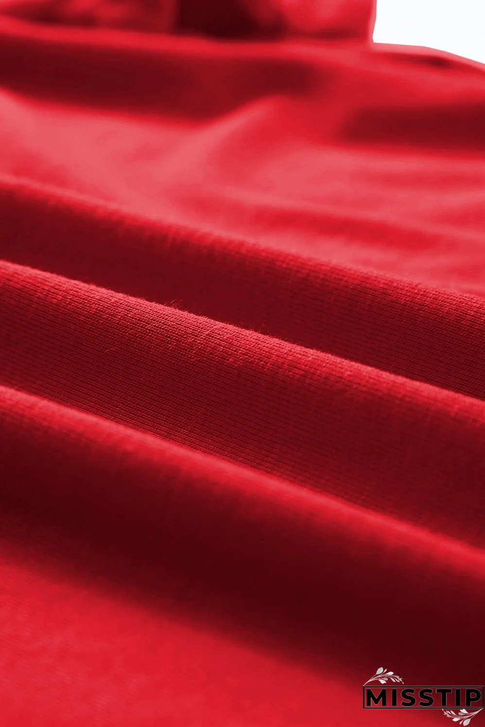 Red Casual Plain Crew Neck Tee