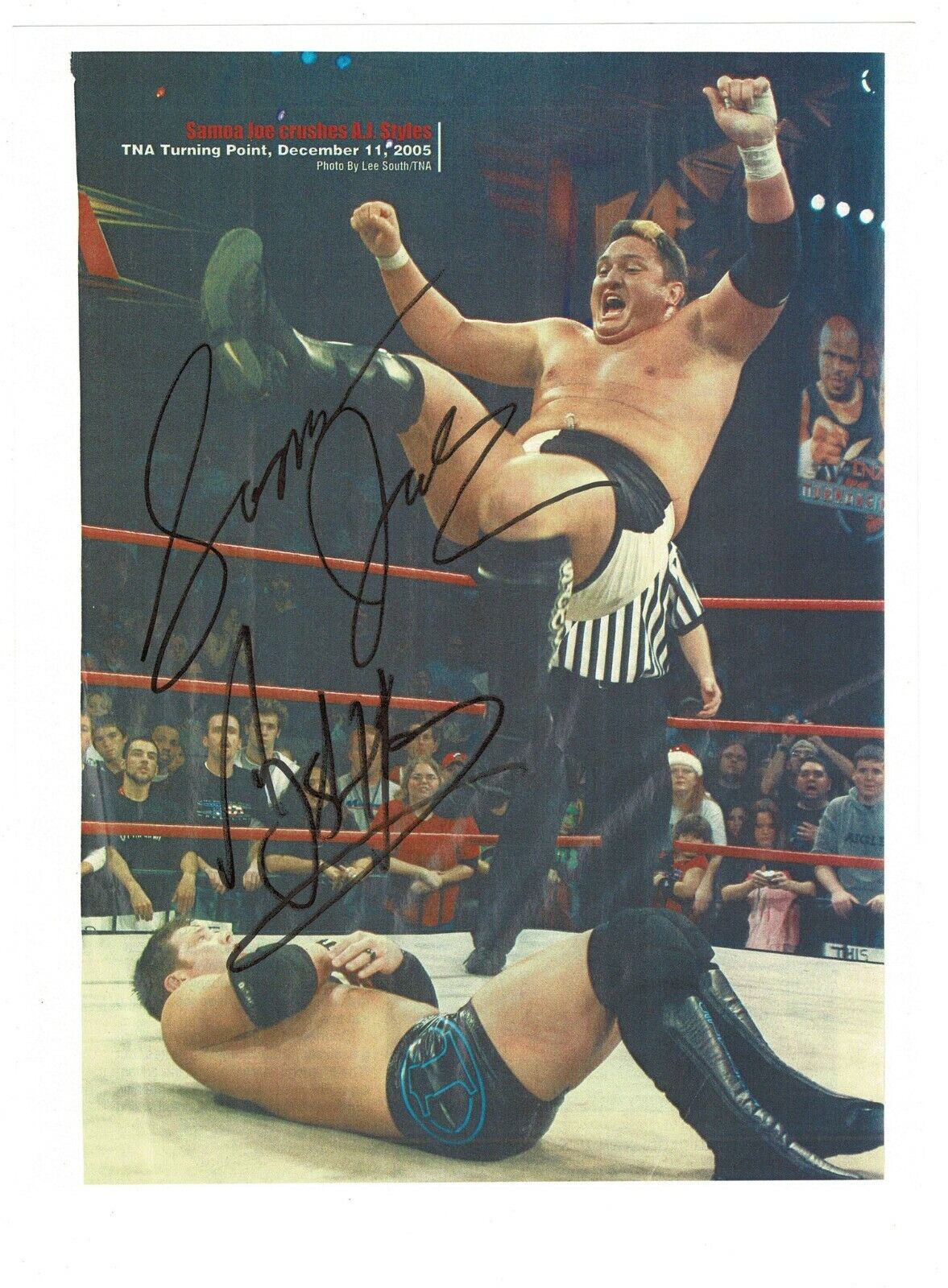 Samoa Joe & AJ Styles signed autographed magazine Photo Poster painting! AMCo! 13474