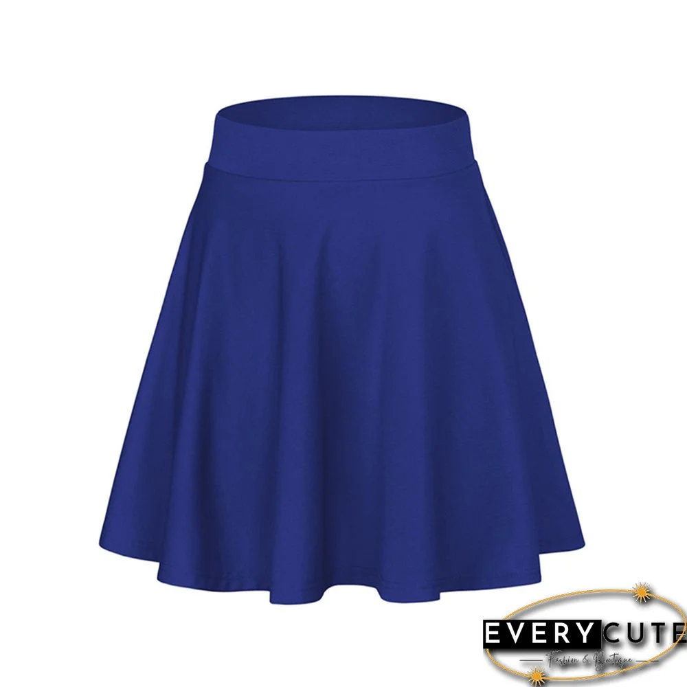 Royal Blue High Waist A-line Skirt