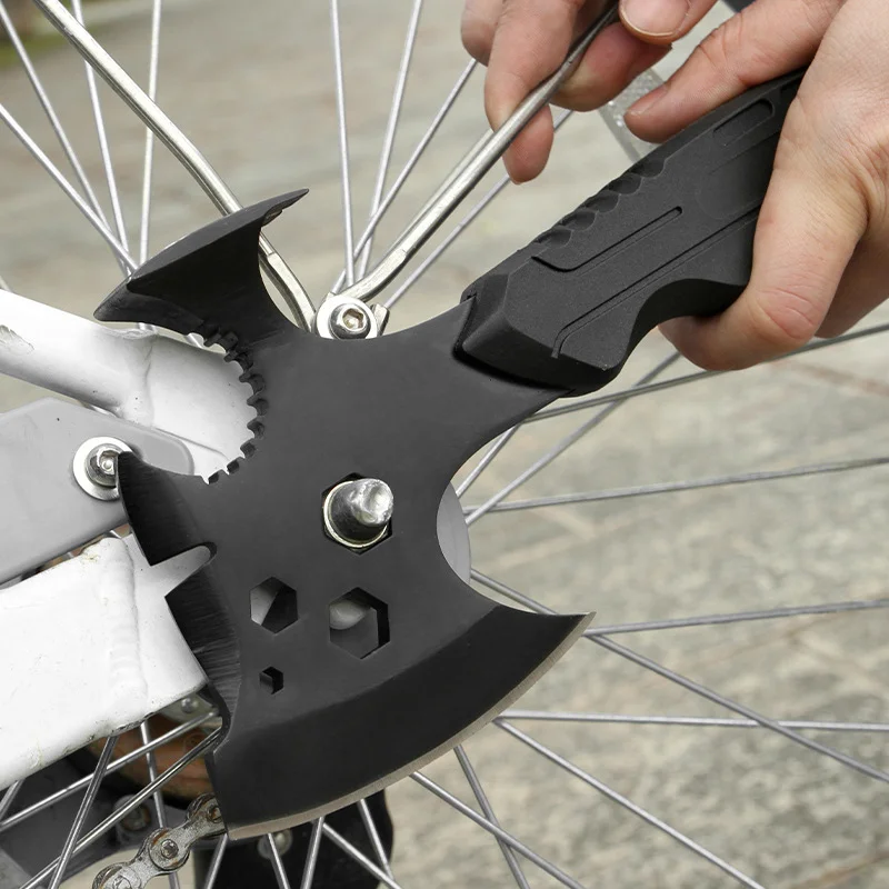 Multifunctional Ax Outdoor Portable Ax Combination Whistle Flint Stone Window Hammer Repair Emergency Tool