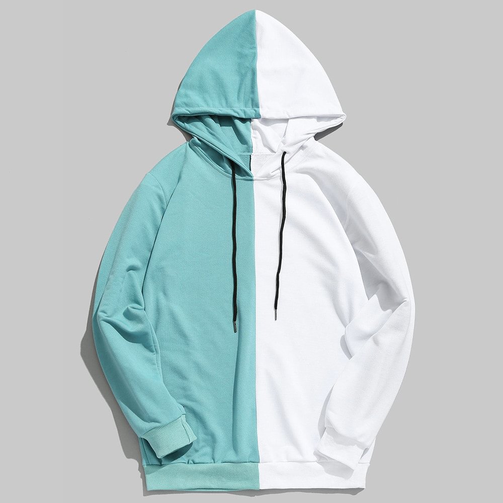 Color Block Casual Mens Hoody