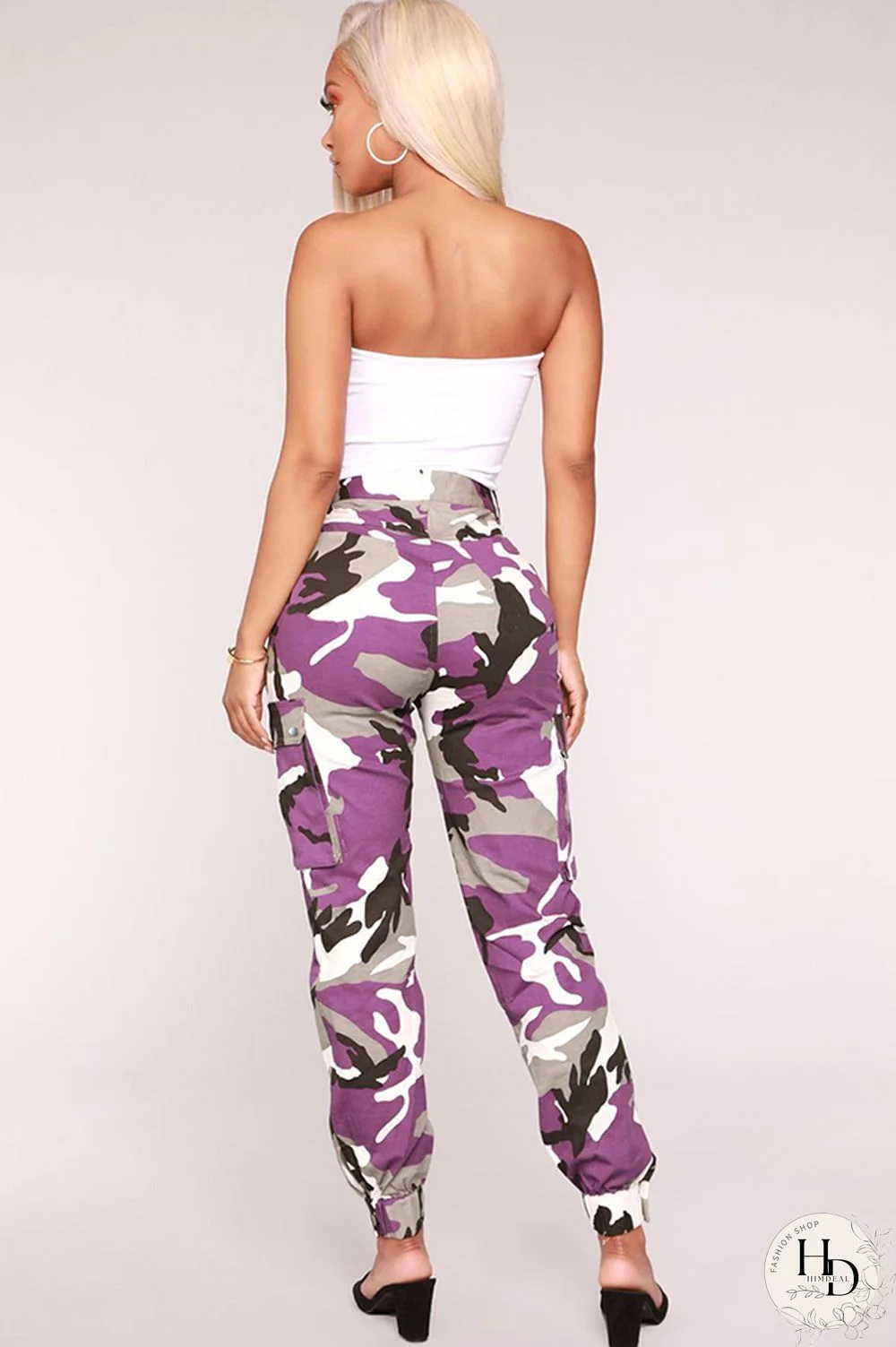 Army Green Zipper Fly Button Fly Mid Metal Zippered pencil Pants Pants