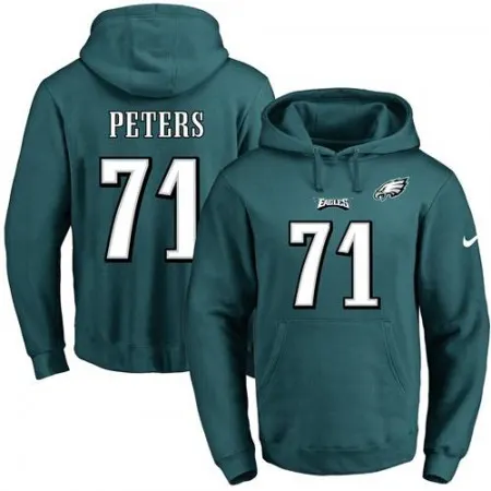 Eagles #71 Jason Peters Midnight Green Name & Number Pullover NFL Hoodie