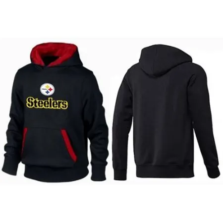Pittsburgh Steelers Authentic Logo Pullover Hoodie Black & Red