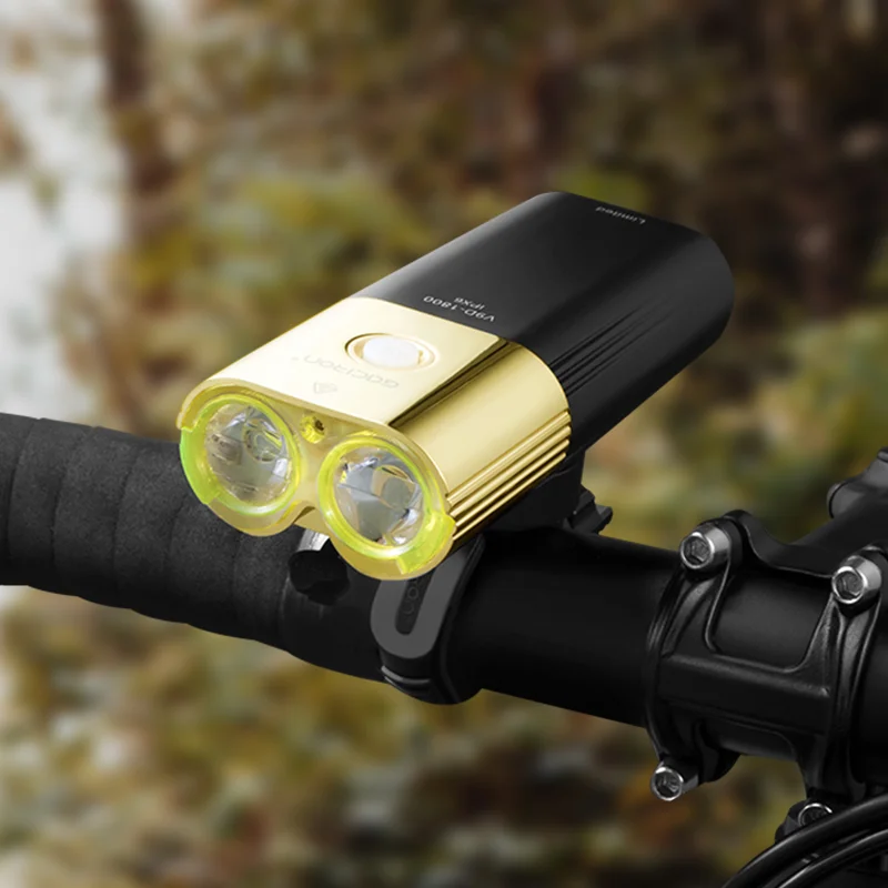 V9D-1800 Gold  Professional Bicycle Headlight &Power Bank