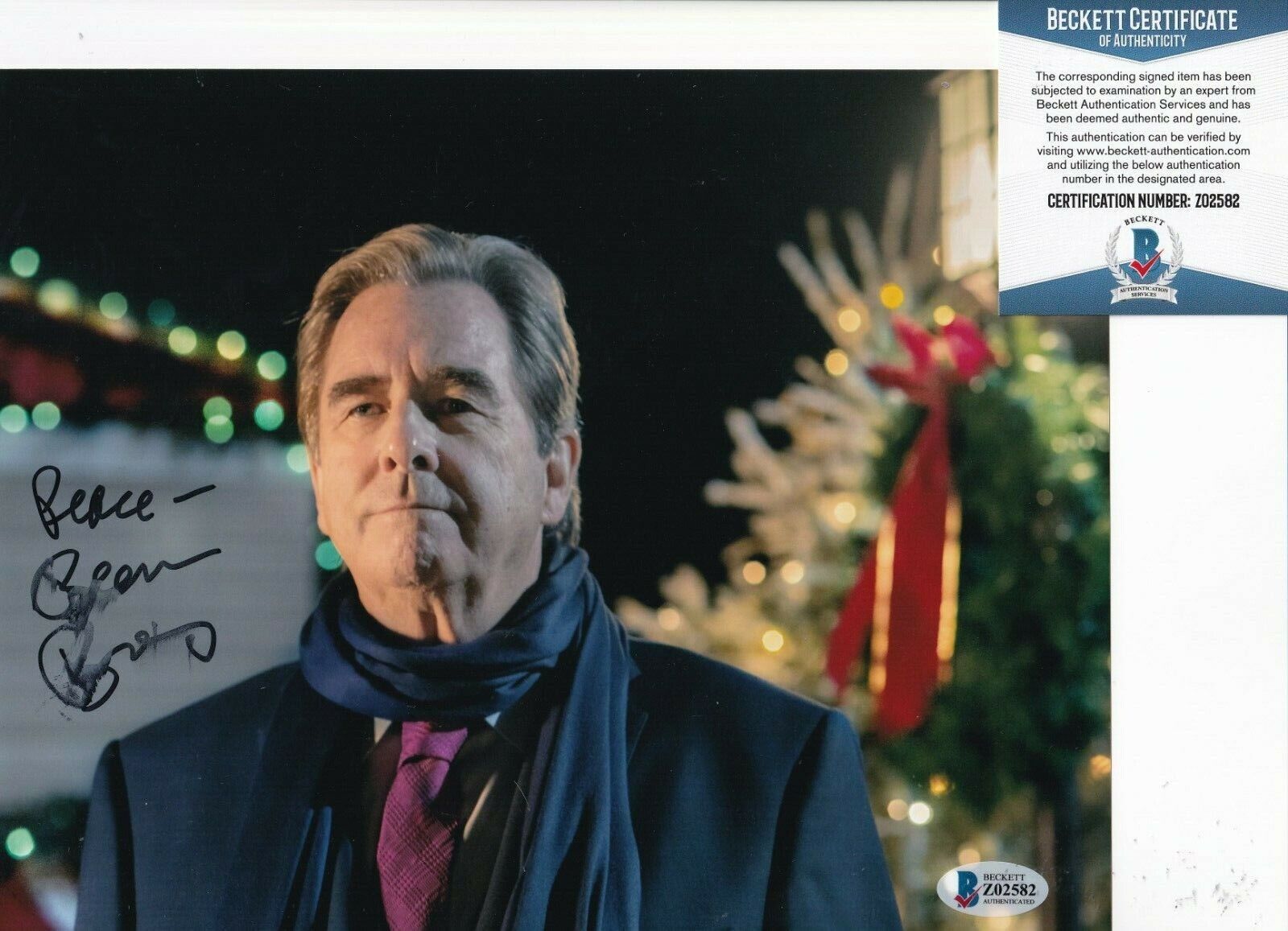 BEAU BRIDGES signed (MAX PAYNE) ACTOR STAR 8X10 Photo Poster painting BECKETT BAS Z02582 Smeared