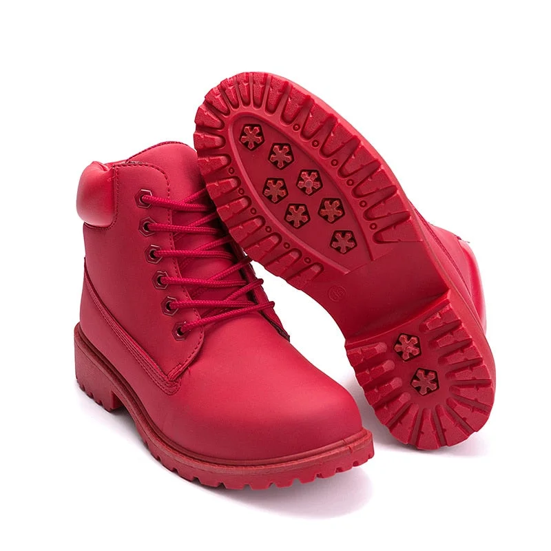 Ankle Boots For Women 2021 New Brand Snow Boots Fashion Warm Winter Boots Women Solid Square Heel Shoes Woman Plus Size 36-41