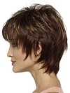 Dark Brown Shattered Bangs Short Curly Wigs