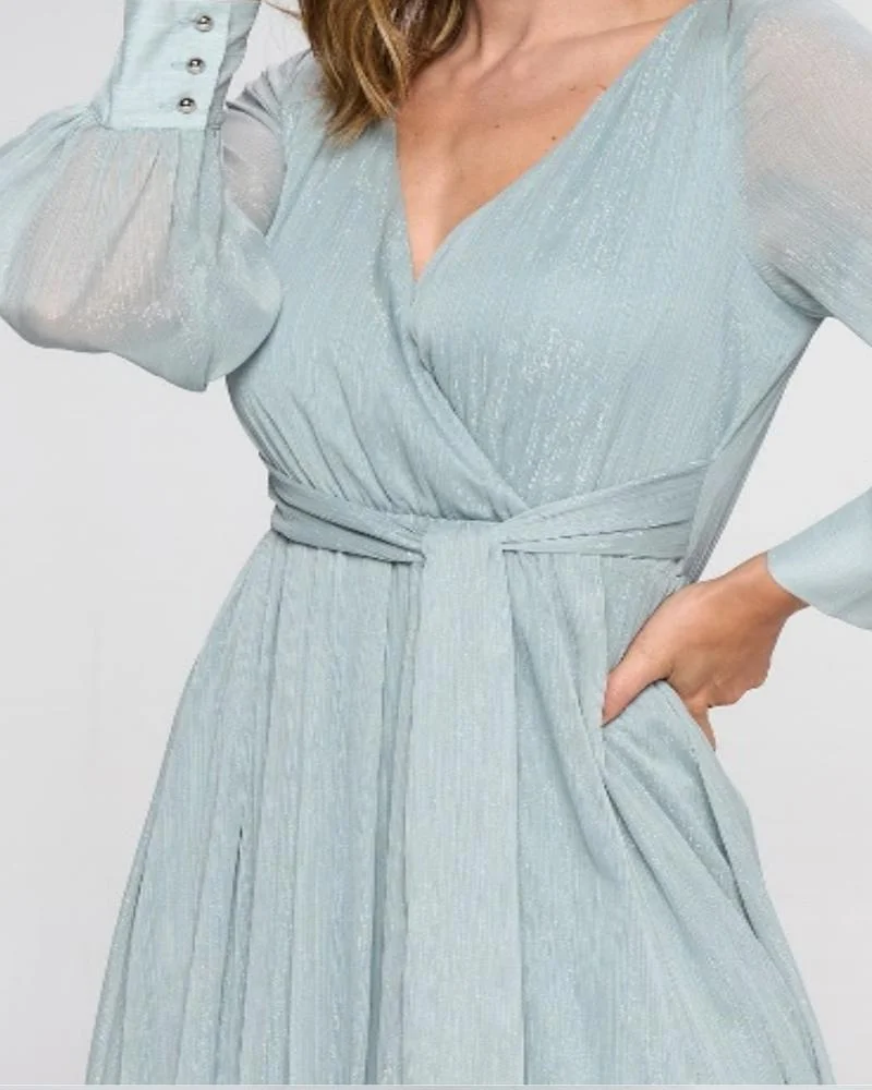 V Neck Elegant Chiffon Dress