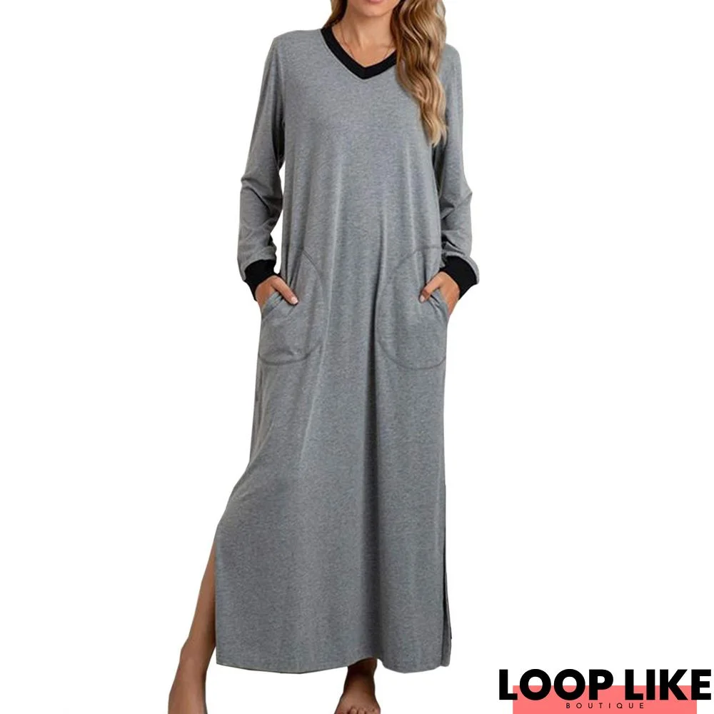 Cotton Blends Hooded Knitting Dress