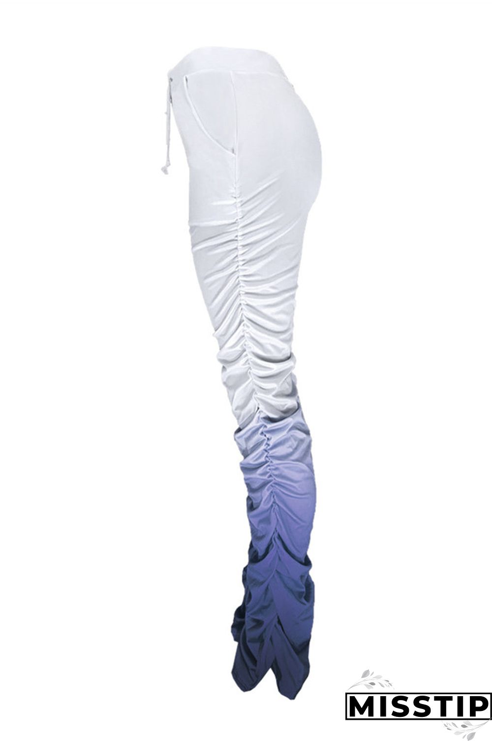 GradientYellow Fashion Casual Gradient Printed Trousers
