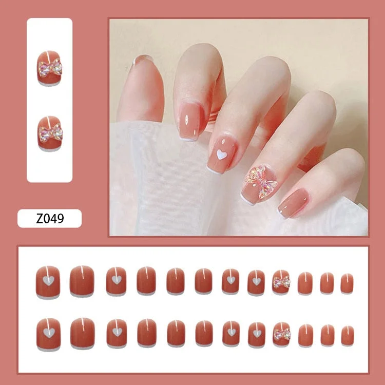 24pcs/box press on nails coffin Halo dyeing gold pink Diamond inlay Manicure patch false nails with glue for girls free shipping-Nail Inspo