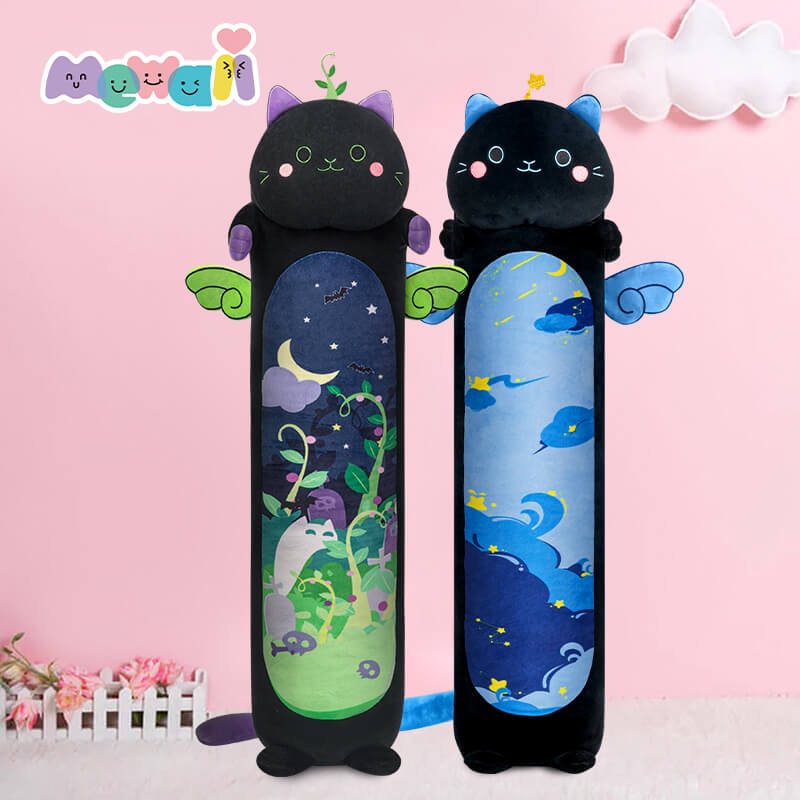 Mewaii® Devil Mint Kitten and Star Kitten Blue Long Cat Stuffed Animal Kawaii Bundles Squishy Toy