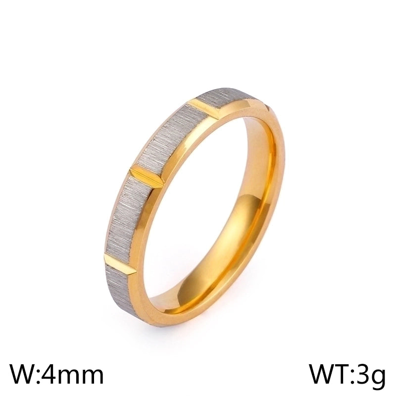 Titanium Steel 18K Gold Plated Minimalist Geometric Rings