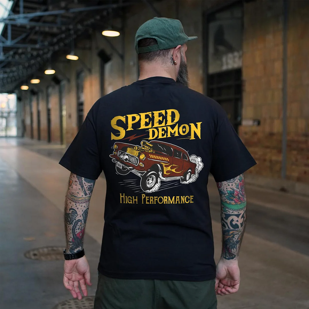 SPEED DEMON HIGH PERFORMANCE Car Print Men's T-shirt