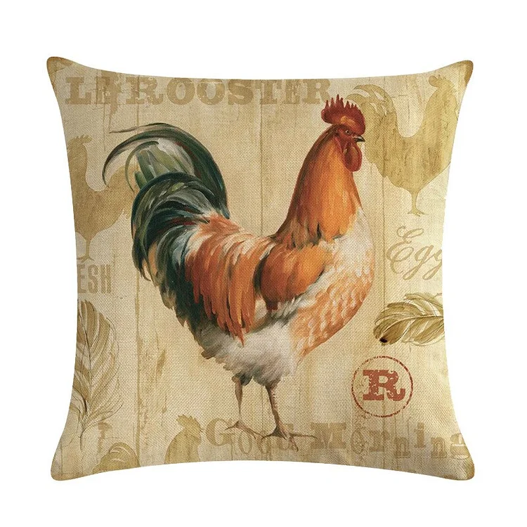 Linen Pillow Case - Color Chicken