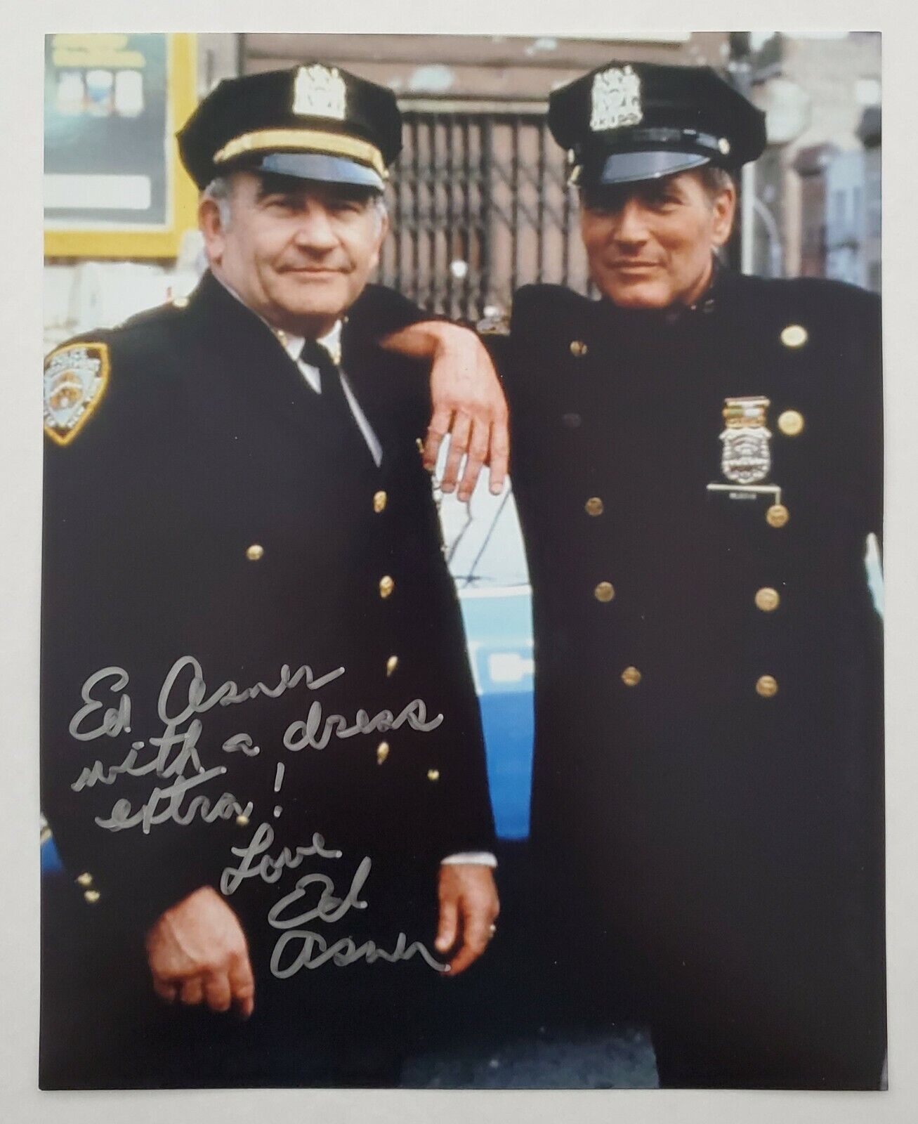 Ed Asner Signed Fort Apache The Bronx 8x10 Photo Poster painting Paul Newman Inscription RAD