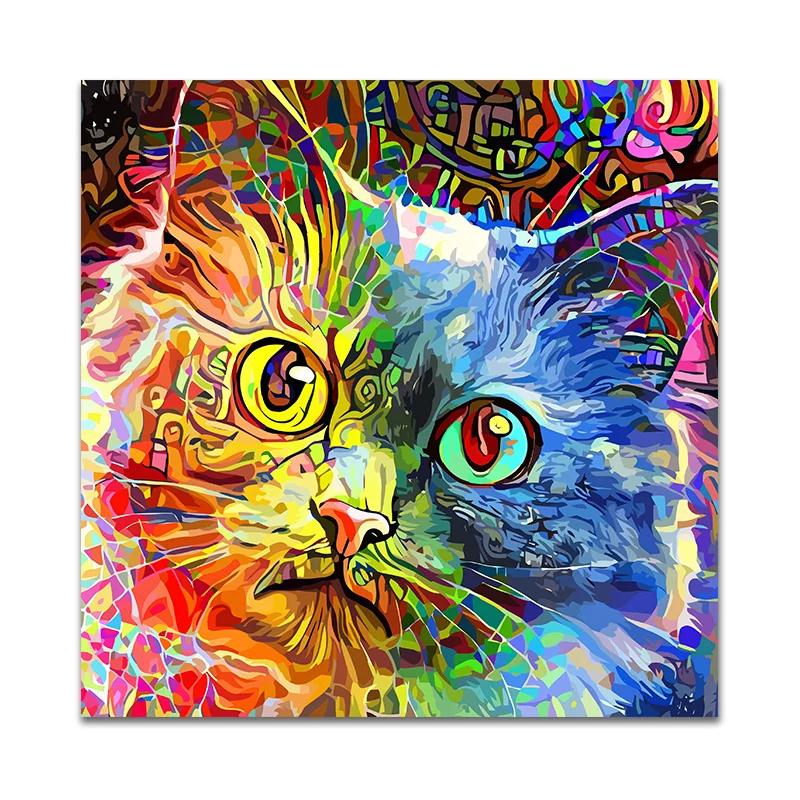 Jeffpuzzle™-JEFFPUZZLE™ Tabby Cat Colorful Edition Wooden Jigsaw Puzzle