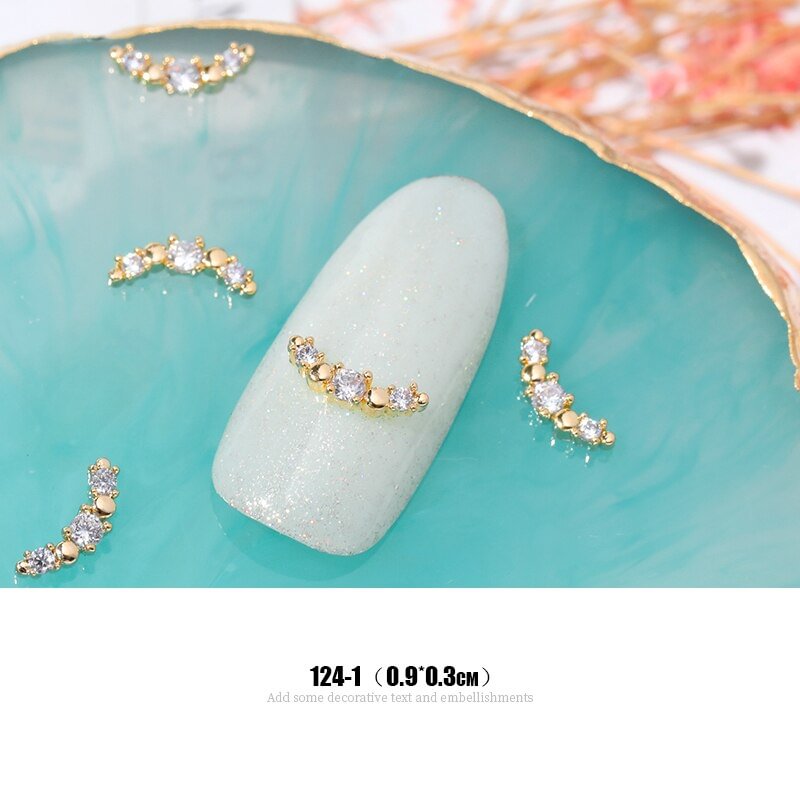 2 pieces water drop Crystal Dangle Chain Charms Nail Jewelry Decorations 13 type luxury Zircon Crystal Rhinestones For Nails