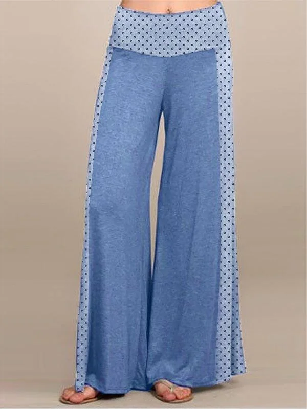 Casual loose polka dot wide leg pants casual pants