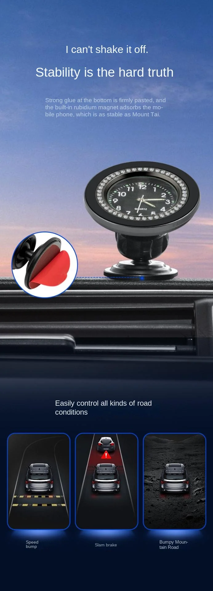 Car quartz watch magnetic navigation bracket