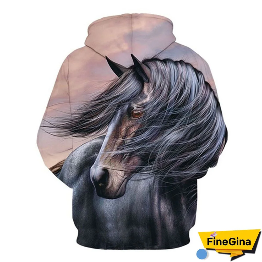 Fashion Sweatshirt Men/Women 3D Horse Print Hoodies Unisex Sweatshirts Streetwear Pullovers Tops XS-5XL Plus Size