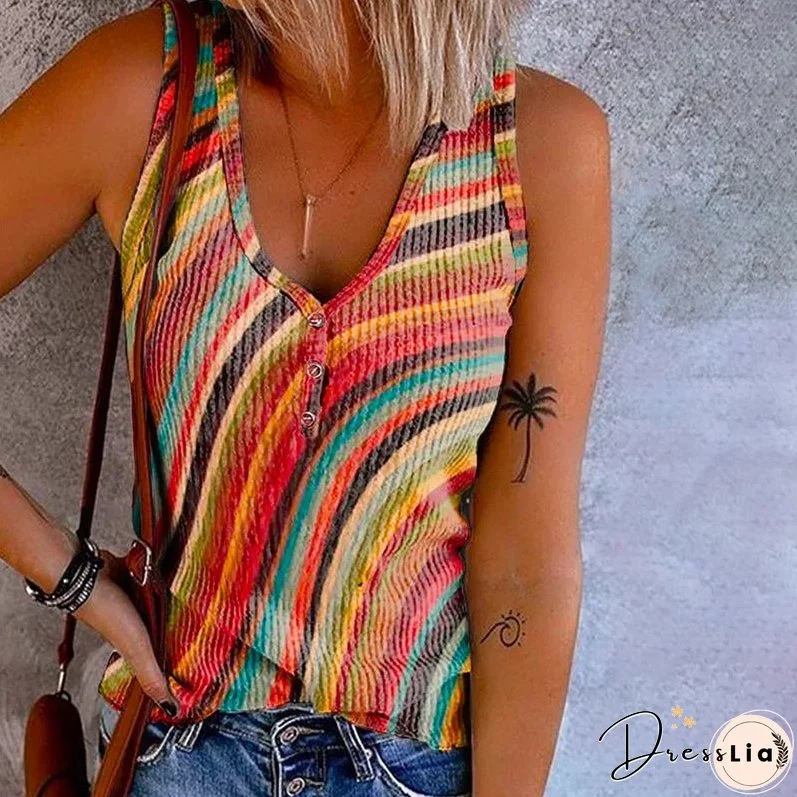 Rainbow Stripe Tank Top