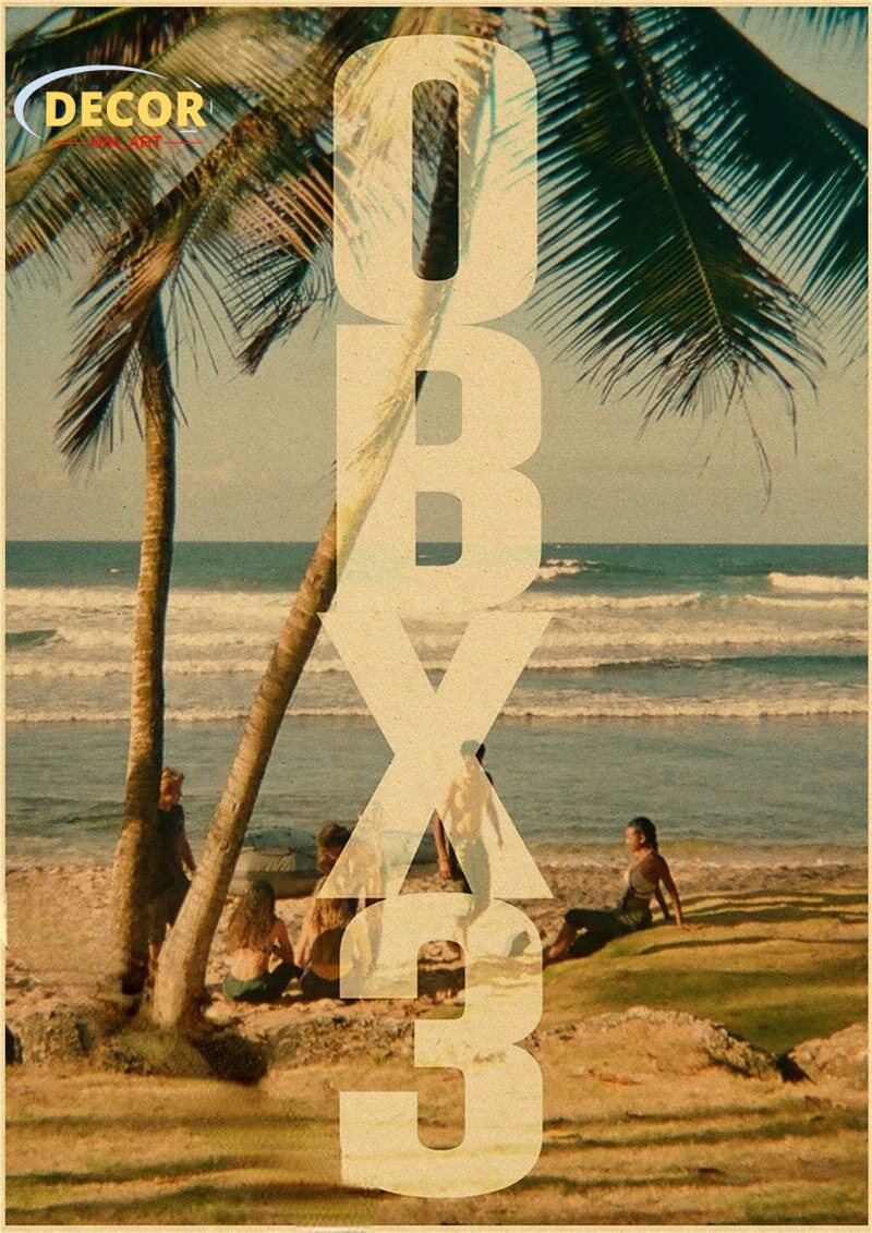 Cotton Tshirt Vintage Outer Banks Kraft Paper Poster Painting for 2023 New TV Play OBX Season3 Posters and Prints Home Wall Aesthetic Decor t -shirt Tee