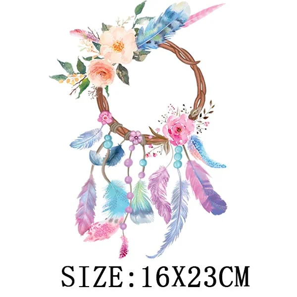 Beautiful Flowers Thermal Sticker On T-shirt DIY Washable Patches On Clothes Funny Design Iron On Transfer For Hoodies Bag Decor