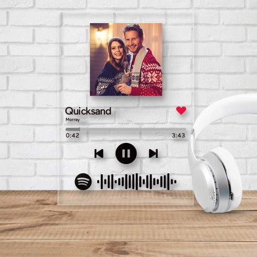Scannable Custom Spotify Code Acrylic Music Plaque Romantic Gifts For Couple 4.7in*6.3in (12*16cm)
