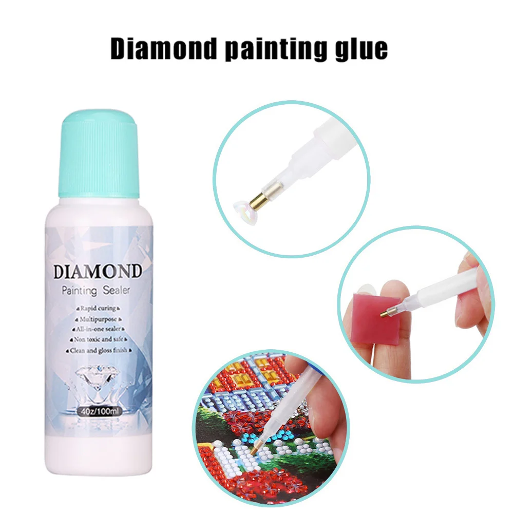 100ML Diamond Painting Glue Sealer-Permanent Hold Your Diamond Paintings（Can‘t be applied, only pressed）