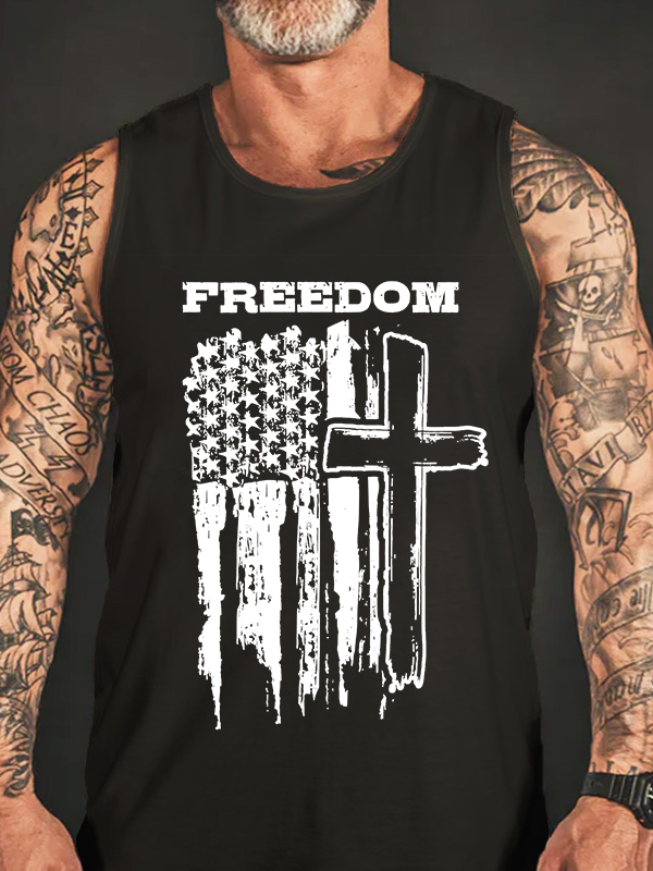Freedom Cross Vertical Flag Tank Top