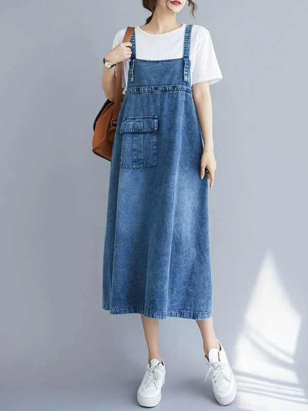 Authentic Solid Denim Strapless Dress: Timeless Style