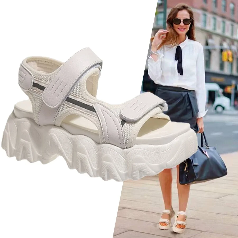 Fujin 6cm Women Sandals Cute Comfy Shoes Comfortable Ladies 2021 Slides Stylish Shoes Women Summer open toe Platform Sandals