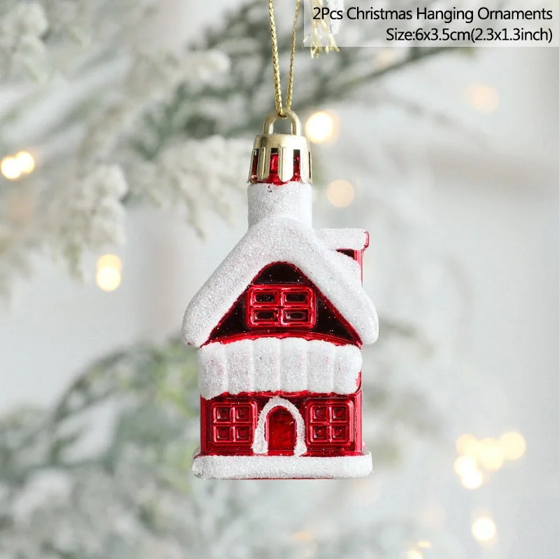 2pcs Christmas Tree Hanging Pendant Ornaments Merry Christmas Decorations For Home Happy New Year Kids Gift Xmas Navidad Noel