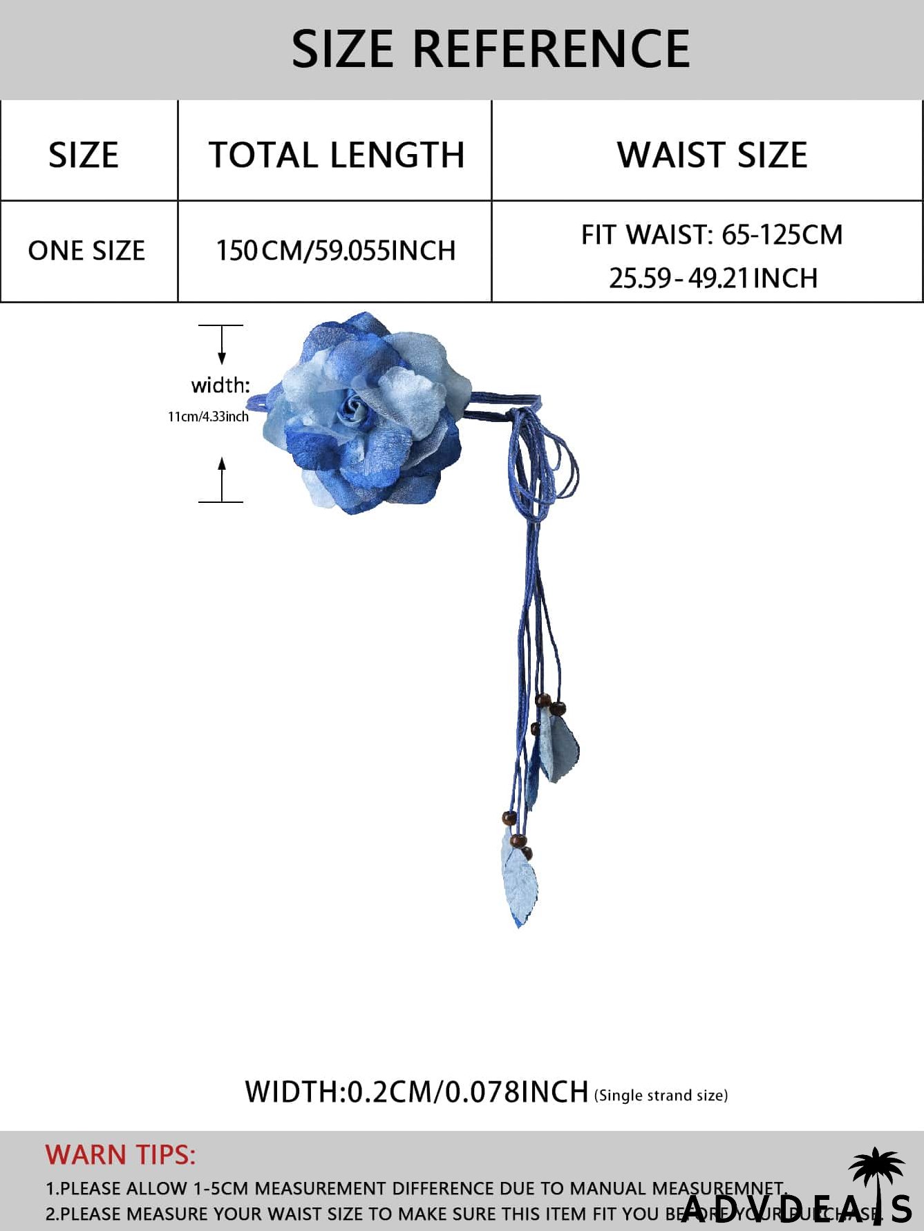 Bead & Flower Decor Rope Belt