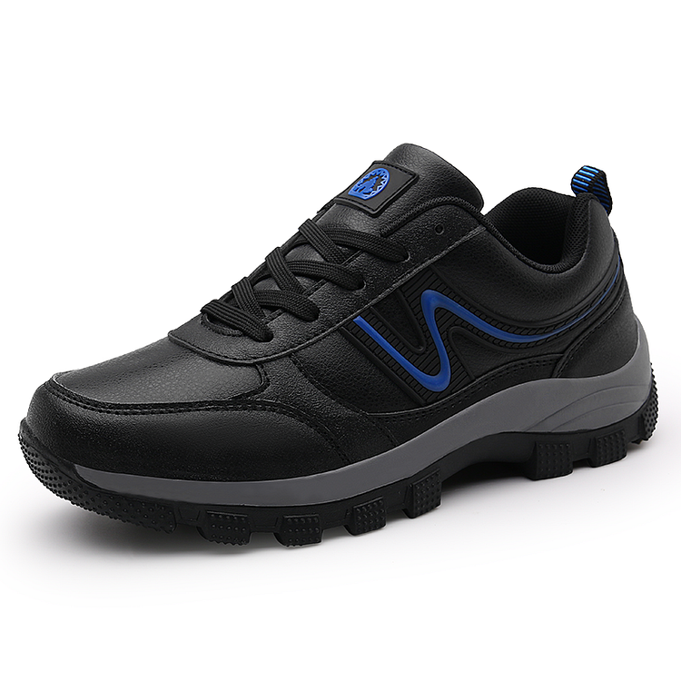 Men Leather Non Slip Shock Absorption Outdoor Casual Hiking Sneakers